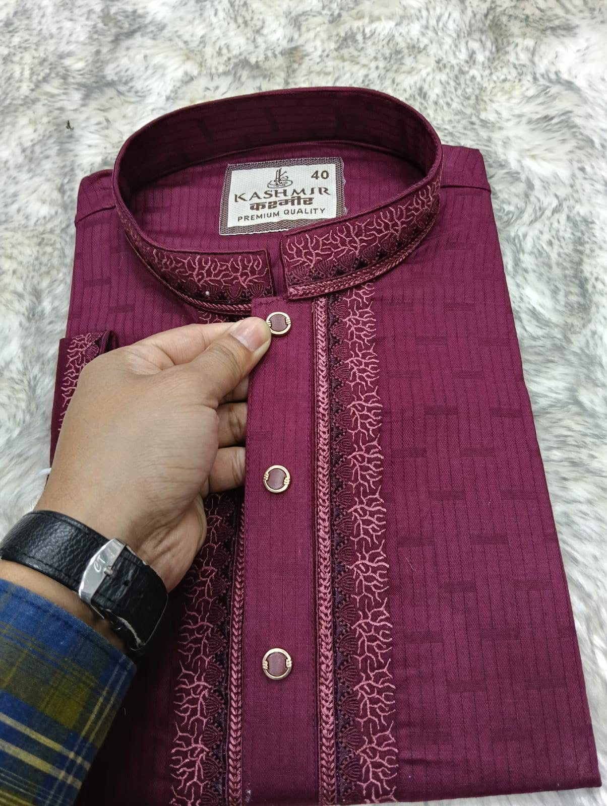 Premium Quality Cotton Panjabi |  Luminous Violet