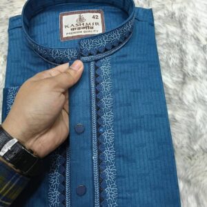 Premium Quality Cotton Panjabi |  Pacific Blue