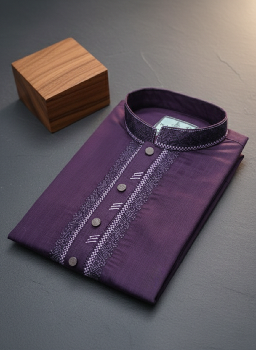 Premium Quality Cotton Panjabi |  Royal Purple Edition